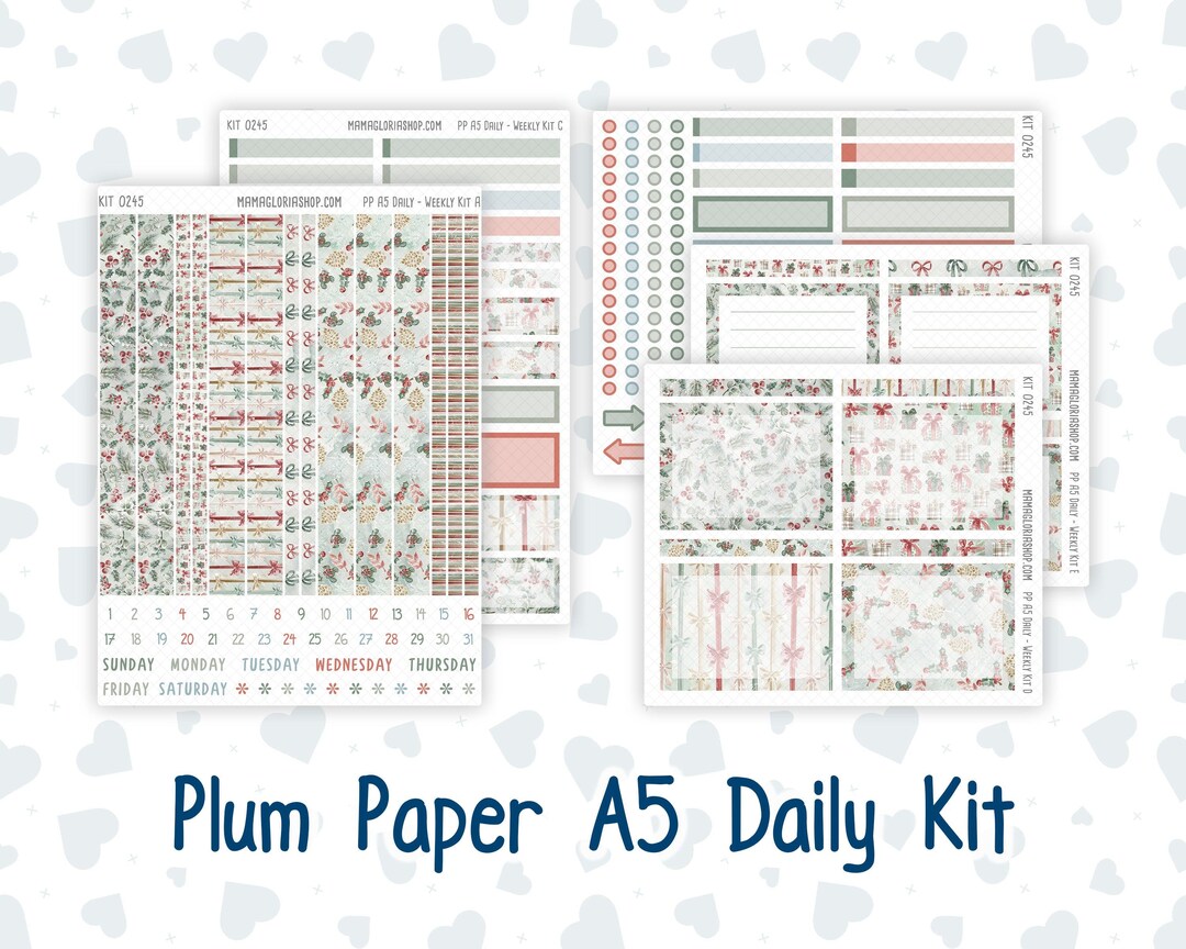 Kit 0245 - A5 - Plum Paper Daily - Weekly Kit - December - Vintage ...
