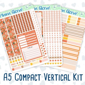 Kit 0189 - A5 Compact Vertical - Fall Backing - Weekly - October - Fall - Autumn