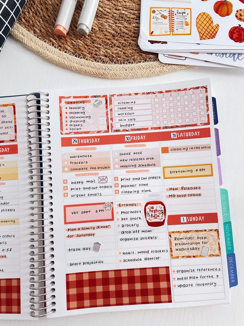Kit 0249 - 7x9 - Vertical Priorities - Plum Paper - Weekly Kit ...