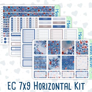 Kit 0199- 7 x 9 - Icy Blossoms - Weekpakket voor horizontale EC-planners - december-kerst