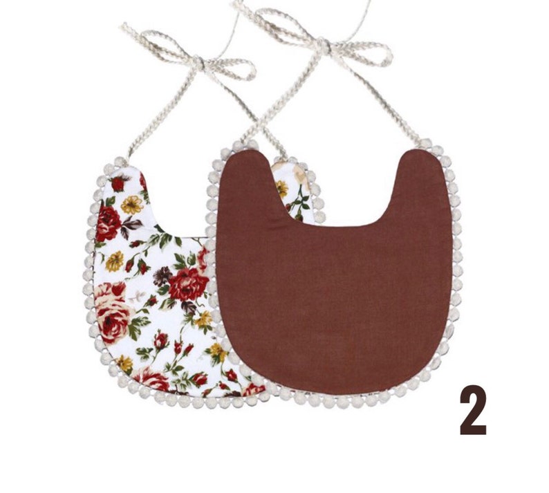 Baby Reversible Cotton Blend Bib Vintage Style One Size 1-5 Year Old