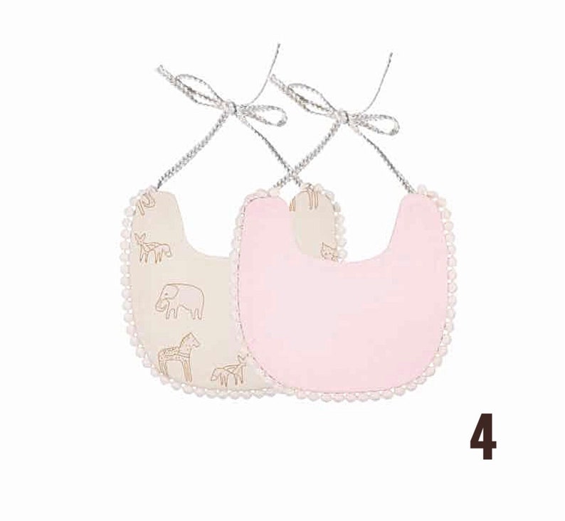 Baby Reversible Cotton Blend Bib Vintage Style One Size 1-5 Year Old