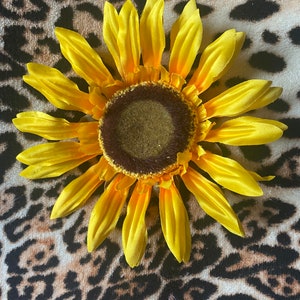 Celeste / Dual Fastening Hair Flower Clip / Brooch Corsage /Yellow Sunflower / Wedding/ Fascinator/ Summer Party