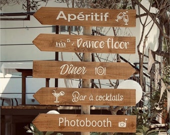 Stickers pour panneau directionnel mariage