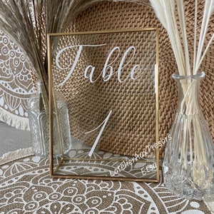 Números de marcador de lugar de boda