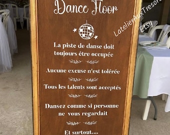 Autocollant Personnalisé Pour Mariage – Piste De Danse Avec Nom – Vinyle Décoratif – Panneau Bienvenue – Sur Mesure