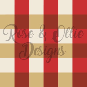 Strawberry PB&J Gingham Plaid Seamless Fabric Digital