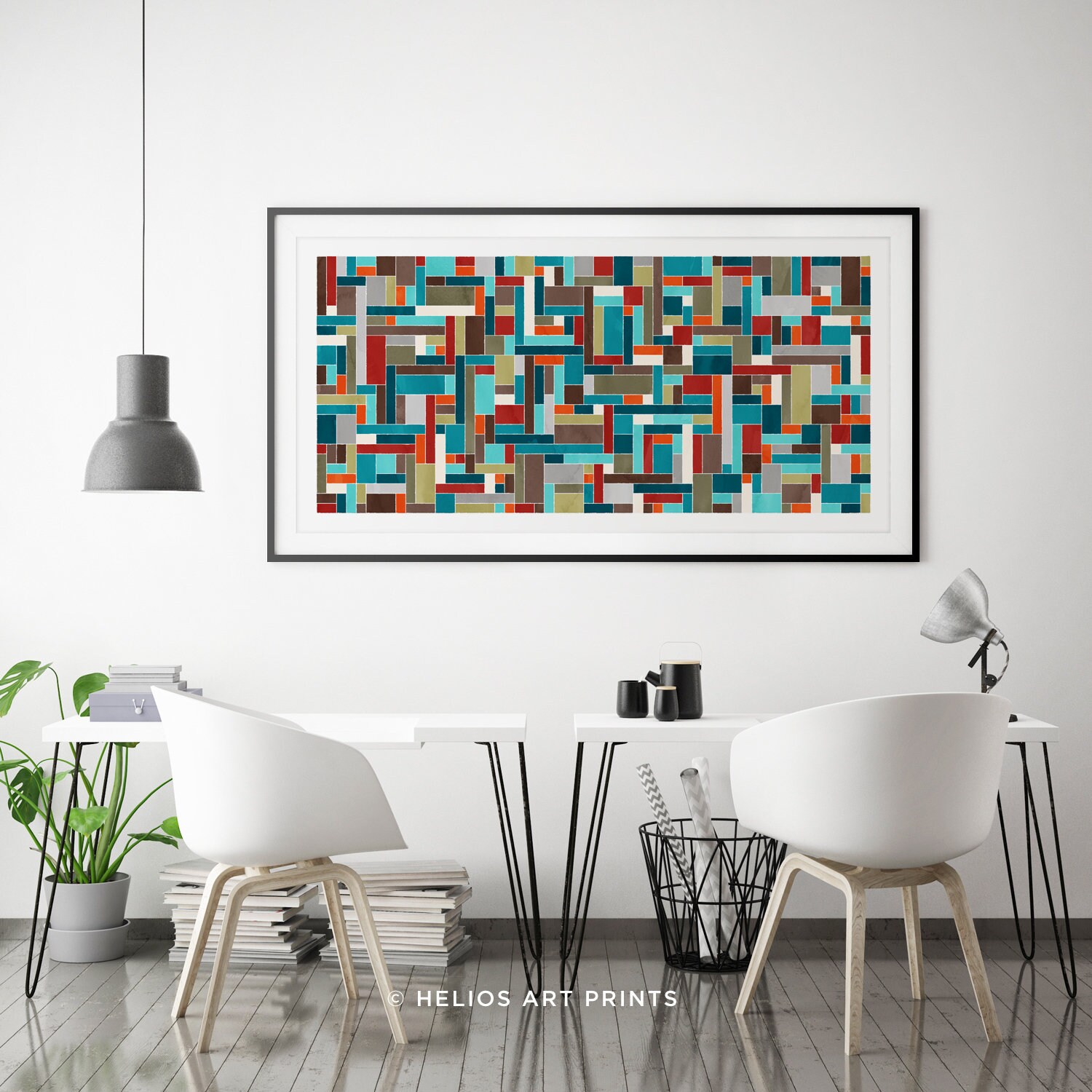 Mid Century Geometric Abstract Art Print. Midcentury Wall Art - Etsy