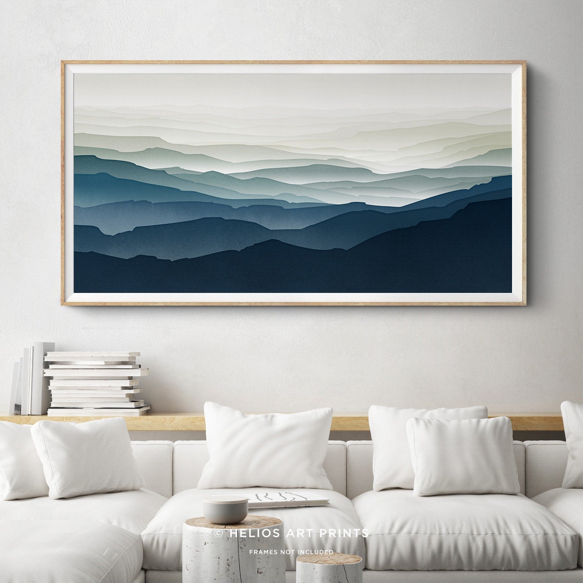 Panoramic Blue Mountain Landscape Wall Art. Endless Misty - Etsy