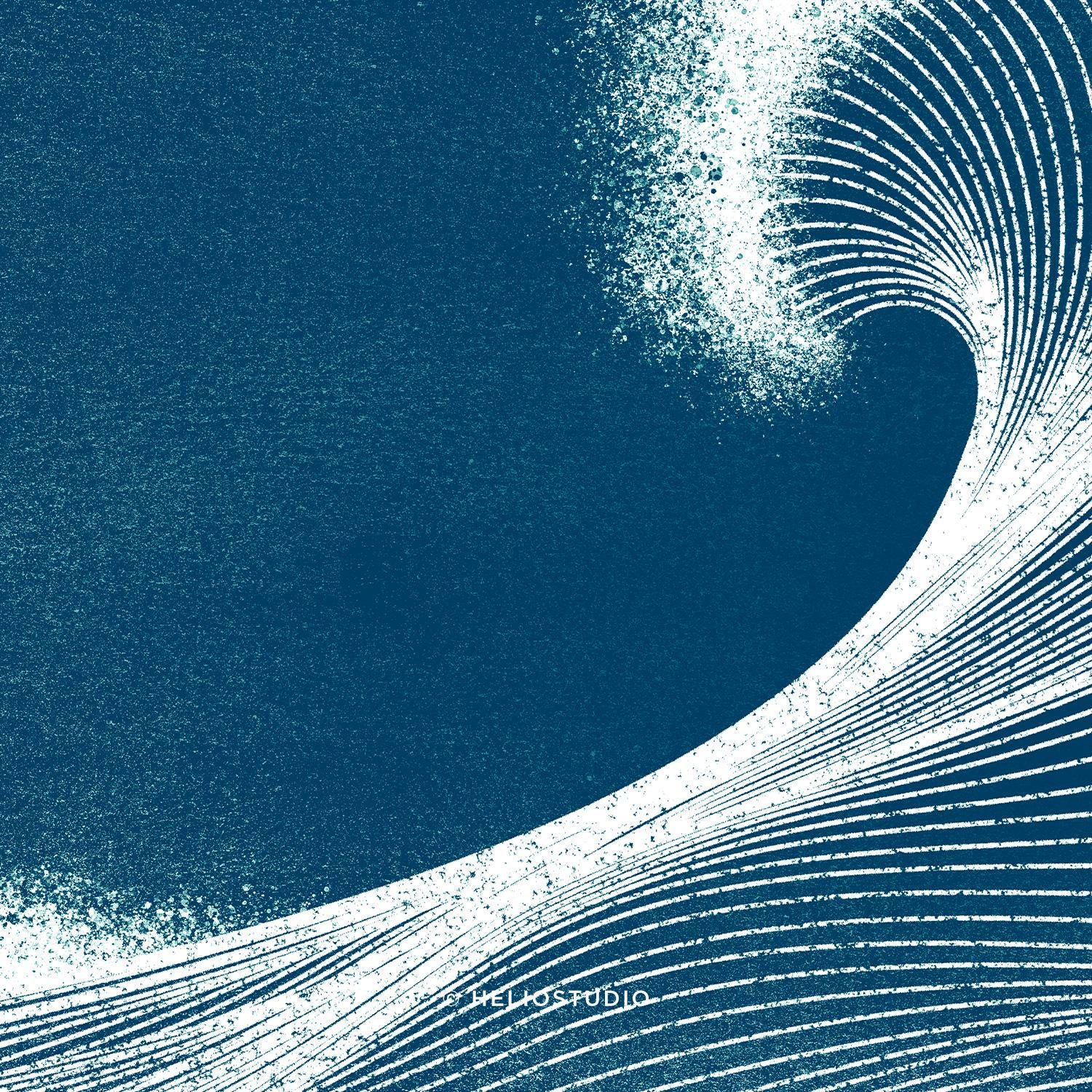 Blue Ocean Wave Wall Art Set: Coastal Beach House Decor - Etsy