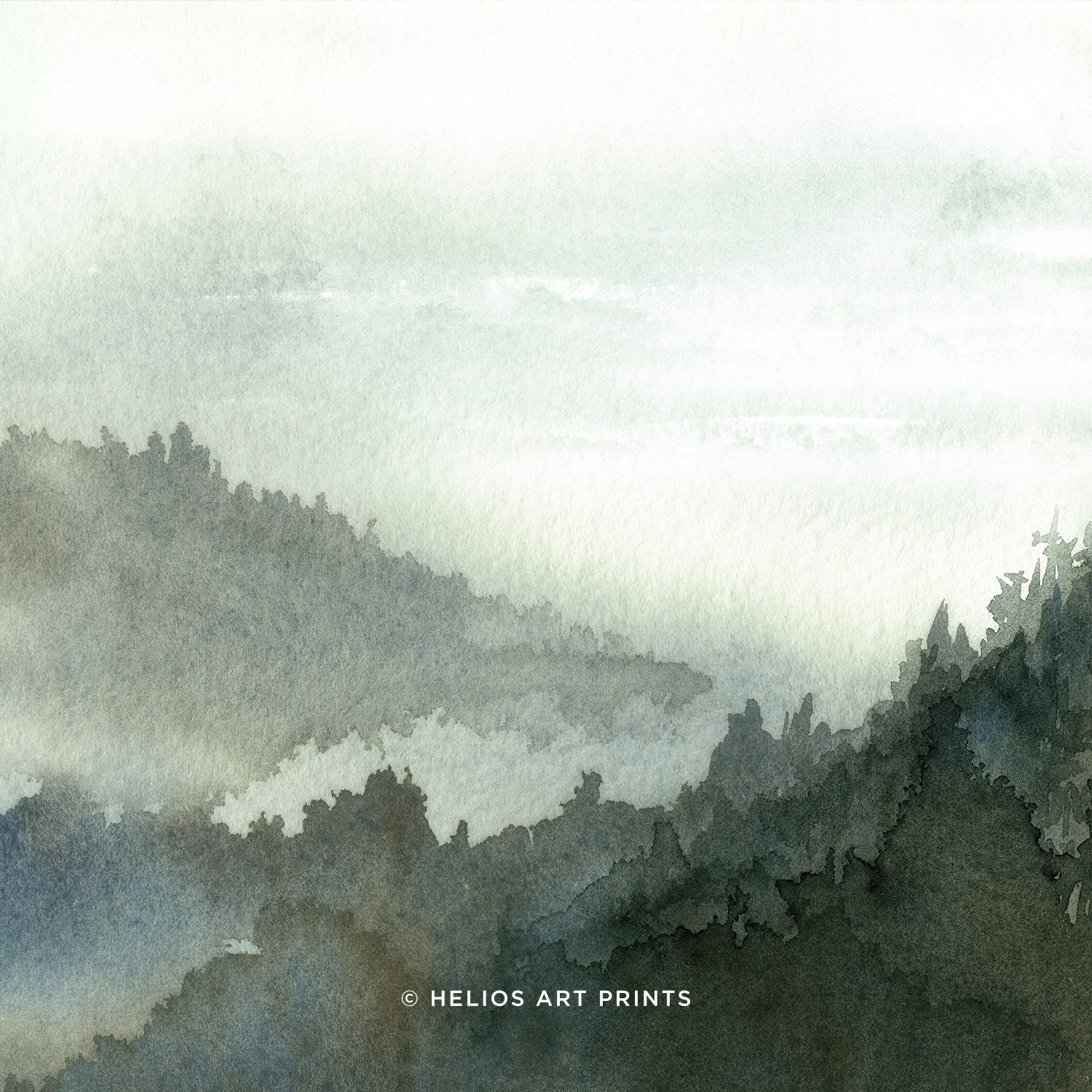 Misty Mountain Blues watercolor on 4x6” 320GSM 100% cotton
