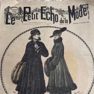 Rare 1915 and 1916 Antique Le Petit Echo de la Mode, Works of the ladies, French antique fashion magazines