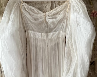 Regency Whitework Embroidered Muslin Gown, 1825