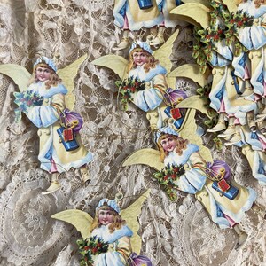 25 etiquetas de regalo navideñas de estilo antiguo con ángeles victorianos vintage
