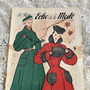 Vintage French Ladies &#39;Le Petit Echo de la Mode 1940&#39;s Fashion and Sewing Rare magazines