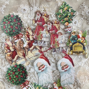 12 Vintage Santa/ Christmas antique style card Christmas gift tags