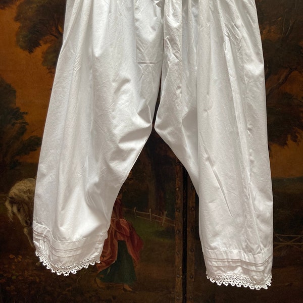 Pantalettes victoriennes en coton Français, Bloomers, sous-vêtement victorien antique Ref B15