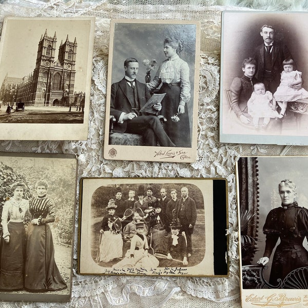 Hermosa tarjeta de gabinete de fotos victoriana grande CDV Carte De Visite Retratos fotográficos