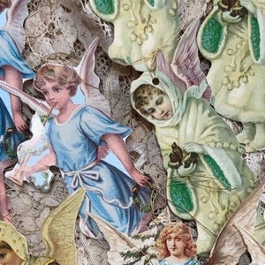 20 bellissime etichette regalo di Natale in stile antico con angeli vintage,
