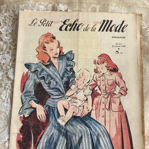 Vintage French Ladies &#39;Le Petit Echo de la Mode 1940&#39;s Fashion and Sewing Rare magazines