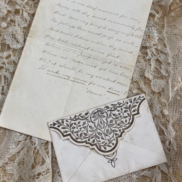 fancy writing paper printable Nineteenth Century Hand Written Valentine Letter and Envelope Valentine 1867 (Ref A34)