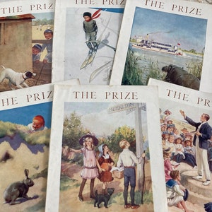 Original  Antique copies of ‘The Prize’ children’s magazine 1913