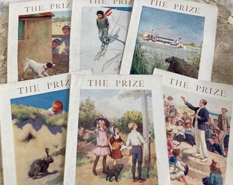 Original  Antique copies of ‘The Prize’ children’s magazine 1913