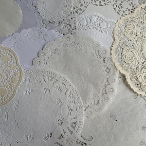 15 Antique and Vintage paper lace doilies, Lace paper ephemera