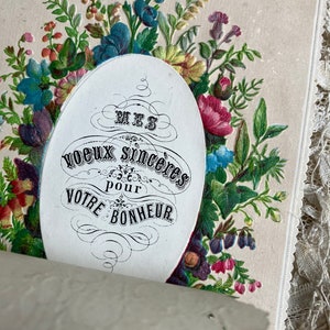 Antike französische Karte von 1870 mes voeux vintages pour votre bonheur