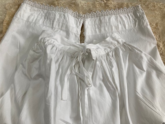 Victorian French Cotton Pantalettes ,Bloomers, Antiqu… - Gem