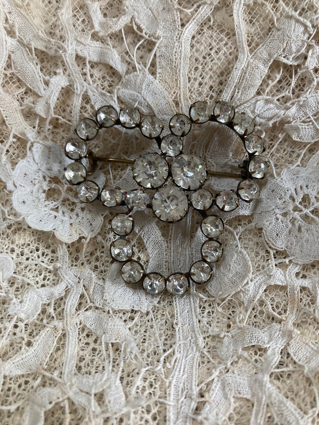 Georgian Paste Rhinestone Brooch, Antique Dress Pin, C1820 - Etsy