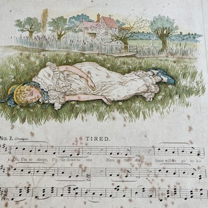 Wunderschöner seltener Original Kate Greenaway für das Buch ‘A day in a Child’s Life’