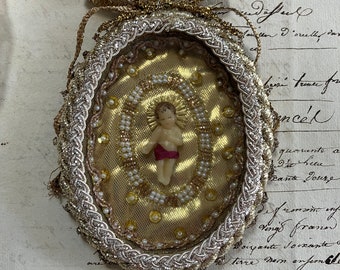 Antique Religious Wax Baby Jesus Communion memorabilia