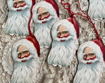 Etichette regalo vintage vittoriane con Babbo Natale, biglietti in stile antico (set da 25)