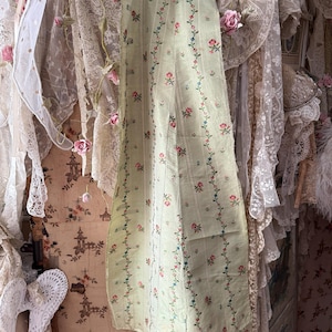 Stunning Eighteenth century silk embroidered skirt panel