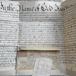 1763 Antikes handgeschriebenes Indenturengutachten wird