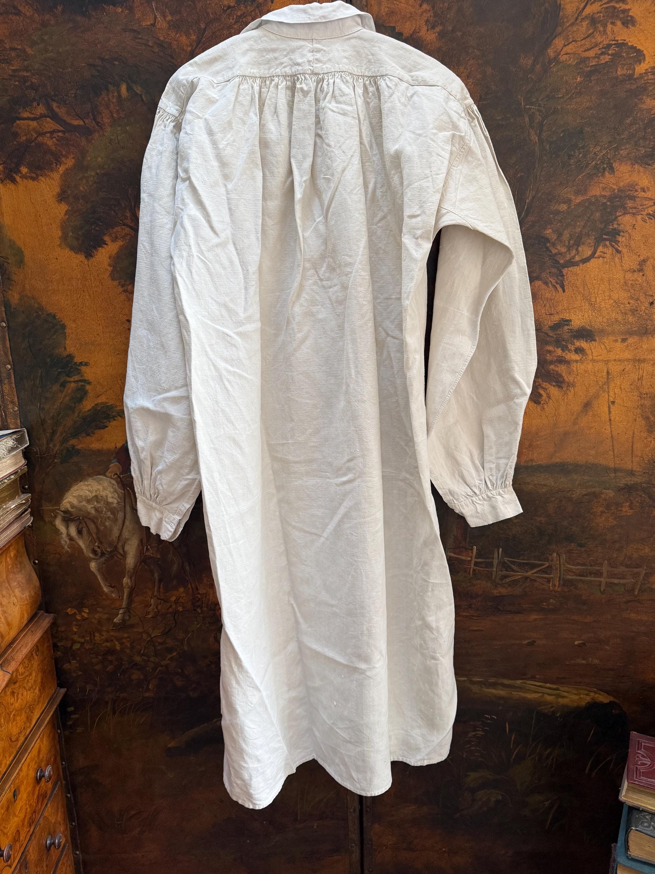 French Antique Linen Smock 後染め ブラウン French Antique Linen Smock 後染め ブラウン French Antique Linen