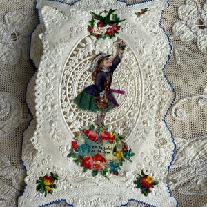 Nineteenth Century paper lace Victorian Valentines card ref RY