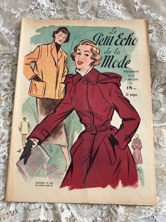 Vintage French Fashion Magazine, 1940s Sewing Illustrations - Etsy
