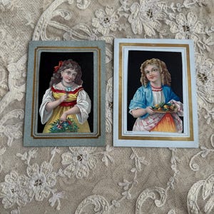 Schönes Set aus 2 Valentinskarten um 1860