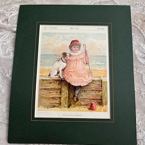 Impresión original antigua de portada de 1887 titulada &quot;Posada para mi retrato&quot; para la revista The Prize.