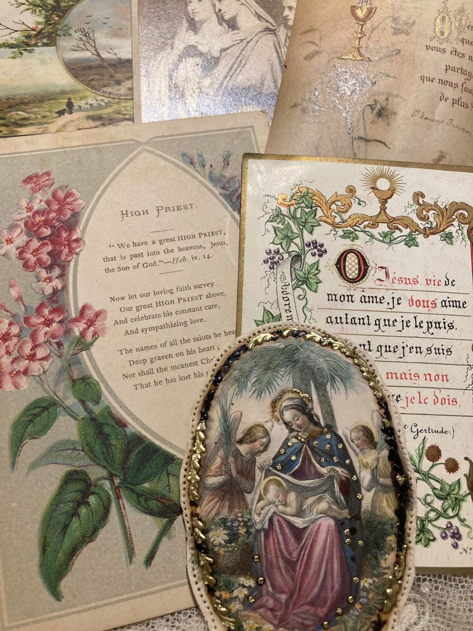 Six Beautiful Victorian Religious cards/ Christmas greetings | Etsy