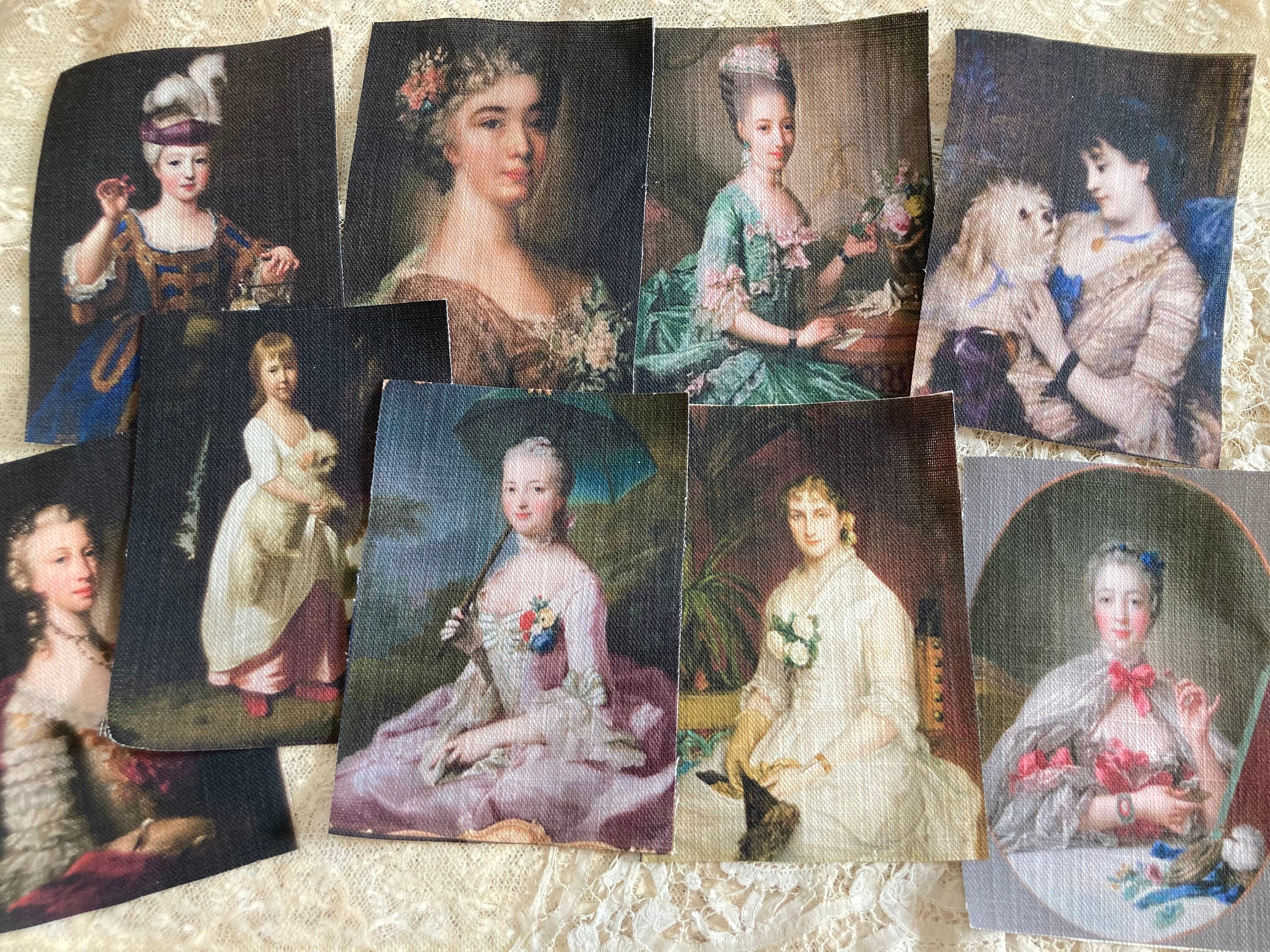 Beautiful Journal Cover Fabric portrait printed faded panel, Vintage Fabric, Journaling, Slow stitch,Crafting fabric Ref R1