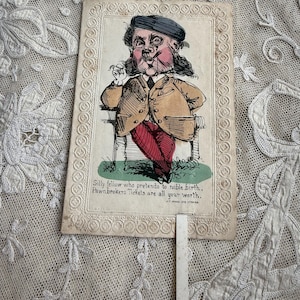Fabelhafte antike mechanische Essig Valentinskarte aus dem 1800 Jahrhundert, Liebestokenkarte aus dem neunzehnten Jahrhundert