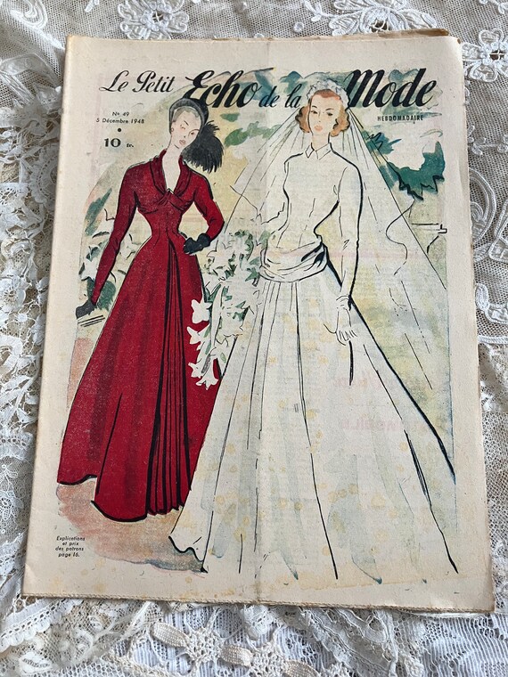 Vintage French Fashion Magazine, 1940s Sewing Illustrations - Etsy
