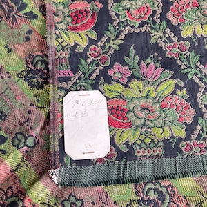 Stunning large Antique French Rare brocade Fabric Sample with original tag