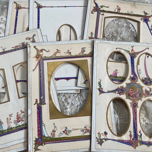 Marco para tarjetas de gabinete Merry England del siglo XIX, páginas de álbum de fotos victorianas, marco floral victoriano