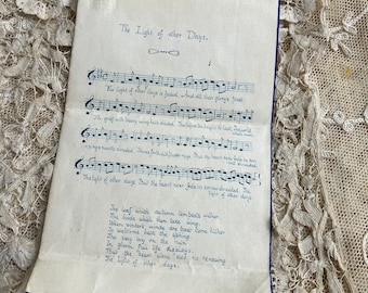Música efímera escrita a mano en papel antiguo del siglo XIX,