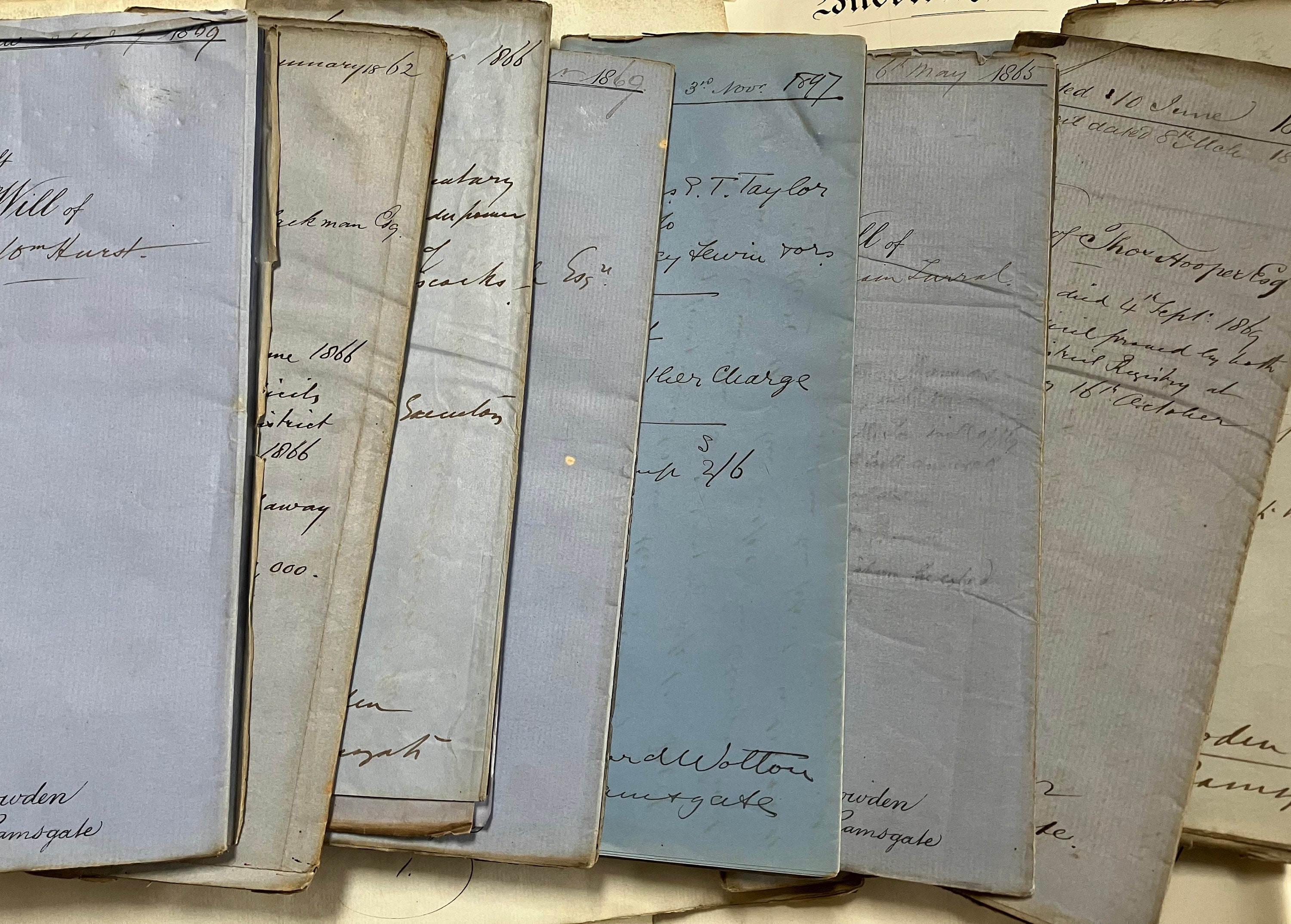 1800年代のアンティーク手書きの遺言書と証書（参照青） - Etsy 日本