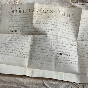 1722 Antike handschriftliche Indenture Urkunde